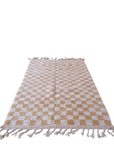 Tapis berbère en laine à carreaux 164 x 251 cm