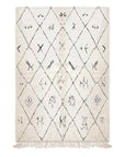 Tapis berbère authentique marocain laine noir blanc Amazighs