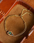 Luxe vintage stijl kettingarmband met groene onyx