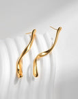 Minimalism slim curved Longline earrings