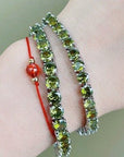 Fancy sprankelende olijfsteen armband