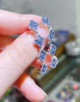 Blue Lucky Clover Longline Drop Earrings