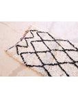 Tapis d'entrée berbère marocain pure laine 75 x 202 cm