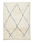 Tapis berbère authentique marocain laine noir blanc Kchacha