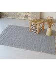 Handwoven rug made from recycled cotton