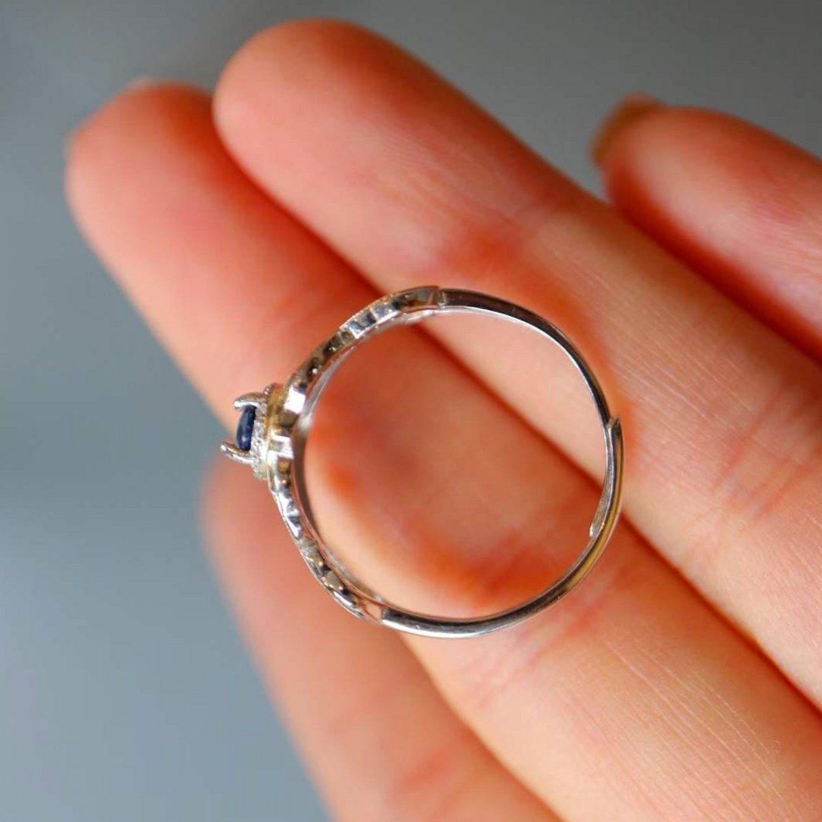 Sapphire Crown - Gouden vermeil fancy Sapphire ring met koninklijk frame - verstelbaar - Echte saffier edelstenen