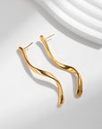 Minimalism slim curved Longline earrings