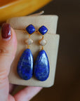 Dikke Lapis Lazuli Waterdrop oorbellen