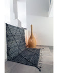Authentic Moroccan Berber carpet gray wool Souk