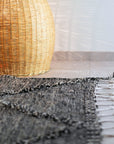 Authentic Moroccan Berber carpet gray wool Souk