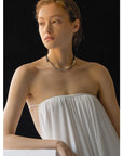 Minimalistische zilveren ketting met leren koord