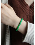 Minimalistische levendige groene jade kralenarmband - AAAA-kwaliteit