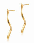 Minimalism slim curved Longline earrings