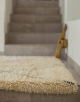 Tapis berbère authentique marocain laine noir blanc Kchacha