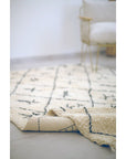 Tapis berbère authentique marocain laine noir blanc Amazighs