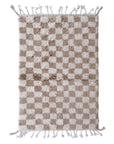 Geruit wollen Berberkleed 109 x 150 cm