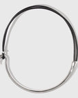 Minimalistische zilveren ketting met leren koord