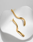Minimalism slim curved Longline earrings