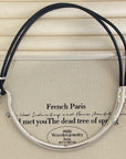Minimalistische zilveren ketting met leren koord