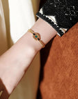 Luxe vintage stijl kettingarmband met groene onyx