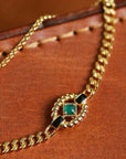 Luxe vintage stijl kettingarmband met groene onyx