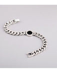 Sterling zilveren Cubaanse kettingarmband - zwarte onyx
