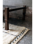 Authentic Moroccan Berber carpet black and white wool Elbadi