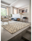 Tapis berbère authentique marocain laine noir blanc Amazighs