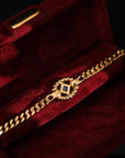 Luxe vintage stijl kettingarmband met groene onyx