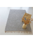 Handwoven rug made from recycled cotton