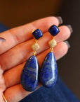 Dikke Lapis Lazuli Waterdrop oorbellen