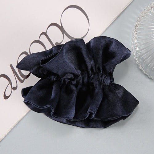 Chique 100% zijden rokontwerp haarscrunchie-dubbellaags-19 mm