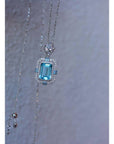 Ice Queen - sprankelende blauwe topaas grote hanger ketting