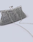 Luxe clutch met diamantlook, goud en zilver