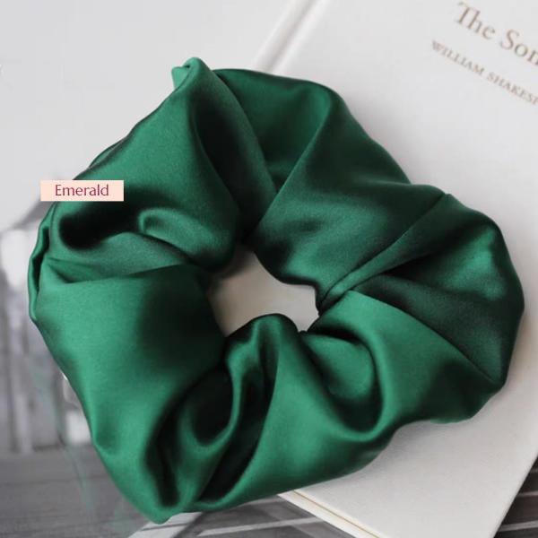 Luxe 100% zijden haarscrunchie - 6 cm breed