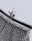 Luxe clutch met diamantlook, goud en zilver