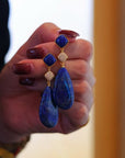 Dikke Lapis Lazuli Waterdrop oorbellen