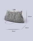 Luxe clutch met diamantlook, goud en zilver