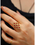 Echte Ruby Royal Frame Ring-verstelbaar