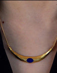 Geometrische ketting in Egyptische stijl-Lapis Lazuli en zwarte Spinel