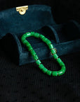 Bracelet minimaliste de perles de jade vert vibrant - Qualité AAAA