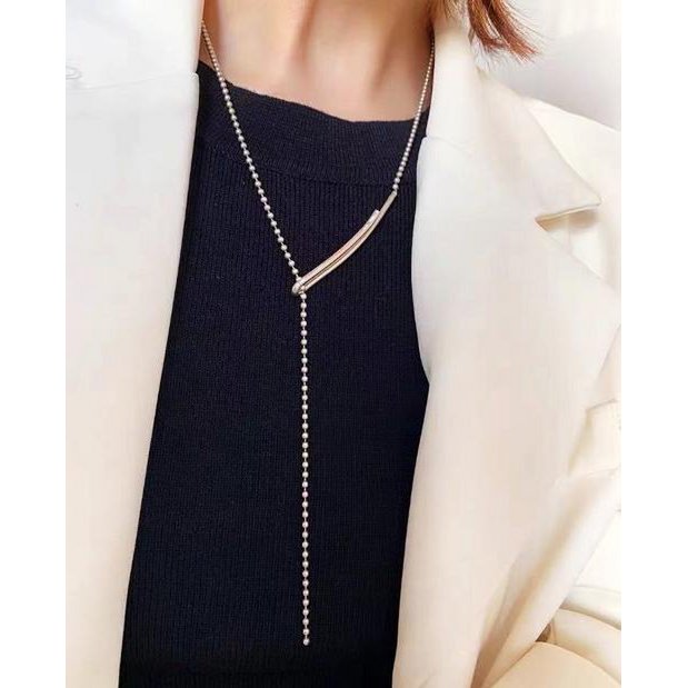 Minimalistische Longline Ball Chain ketting