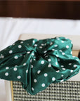 Polka Dot 100% zijden haarscrunchie - 6 cm breed