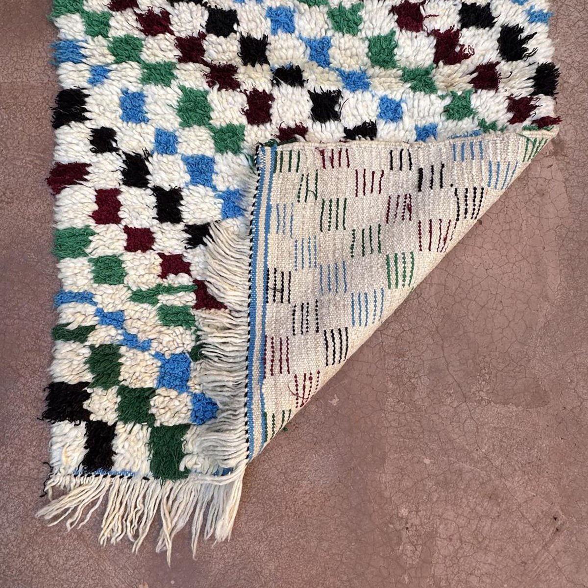 Zuiver wollen Marokkaans Berber-tapijt 76 x 182 cm