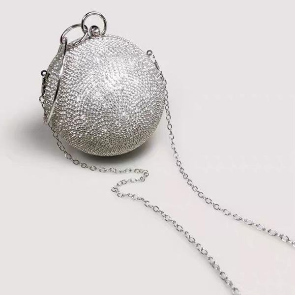 Luxe Ball Clutch-Bling Bling Diamonds-Goud en Zilver