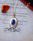 Lapis Lazuli MOP grote ovale hanger ketting