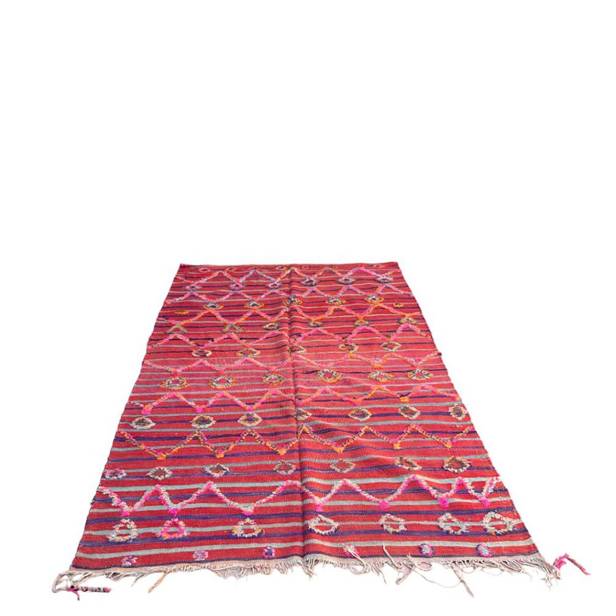 Zuiver wollen Marokkaans Kelim Berber tapijt 138 x 220 cm