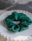 100% zijde oogverblindende haarscrunchie - 19 momme - diamantversiering