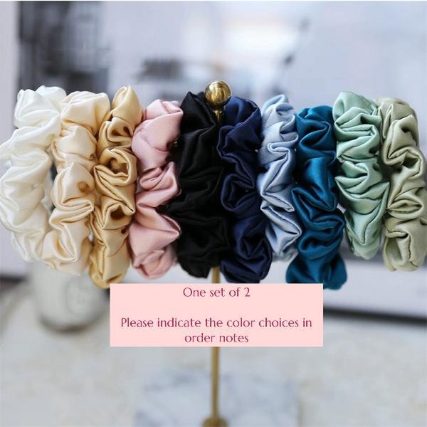 Luxe 100% zijden haarscrunchie - 6 cm breed