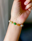 Regenboog kleur Jade kralen armband